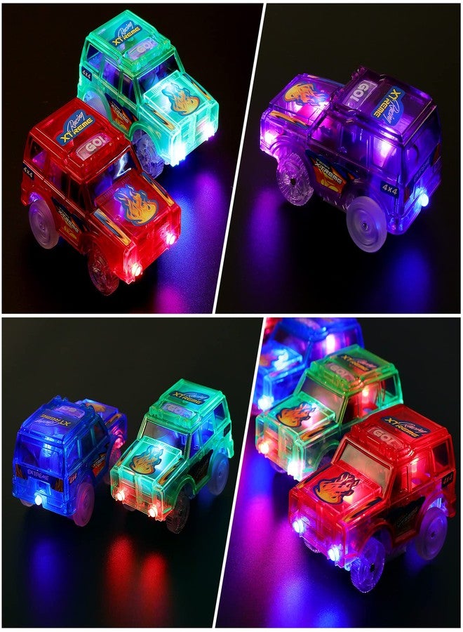Save Unicorn Tracks Cars only Replacement, Toy Cars for Tracks Glow in The Dark, Car Tracks Accessories with 5 Flashing LED Lights, Compatible with Most Car Tracks for Kids Boys and Girls(4pack) - Image 3